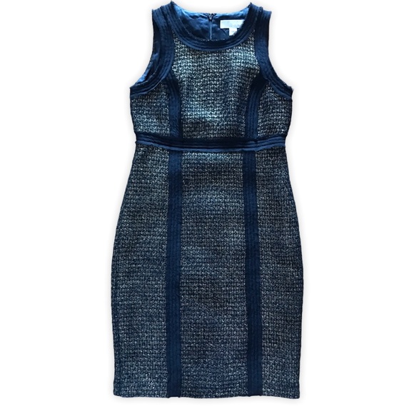 Michael Kors Black and Gold Sleeveless Wool Dress - Picture 2 of 10